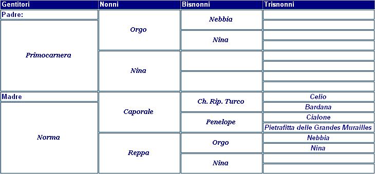 clicca per nascondere il pedigree